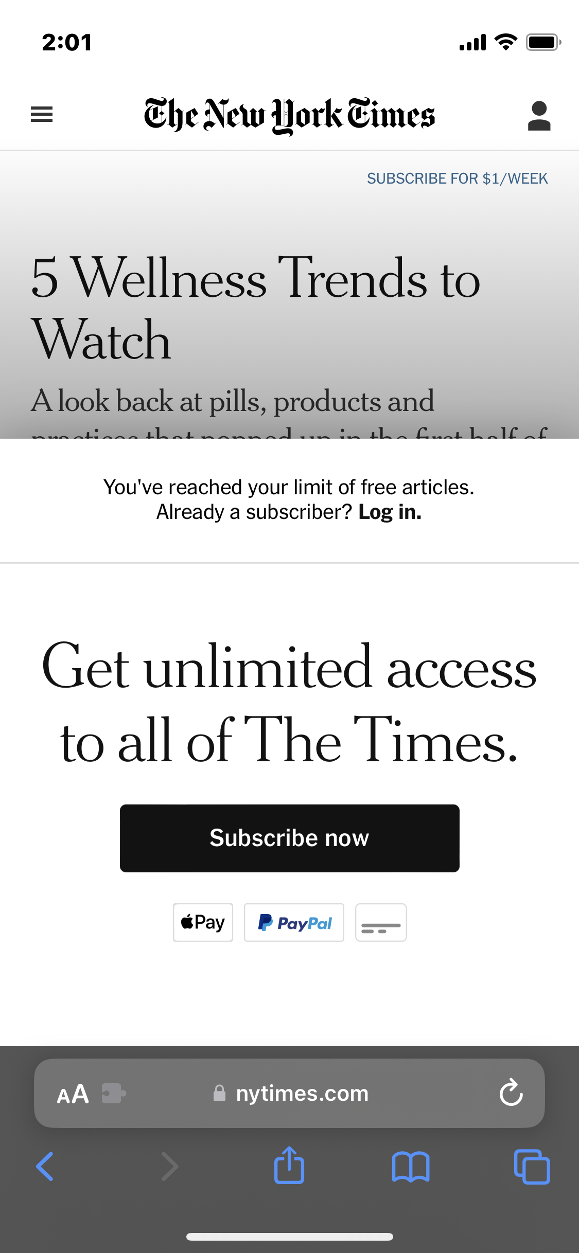 nyt paywall